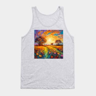 Tree and summer floral fields 1 Tank Top